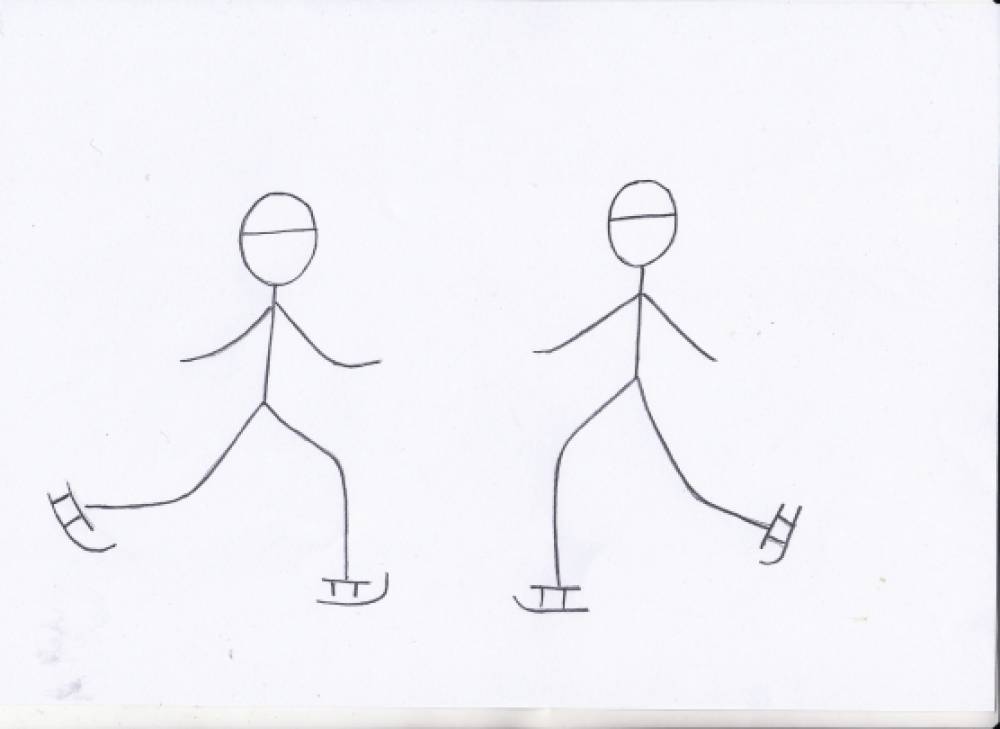 Спосіб малювання «Схематичне зображення людини, що катається на ковзанах»